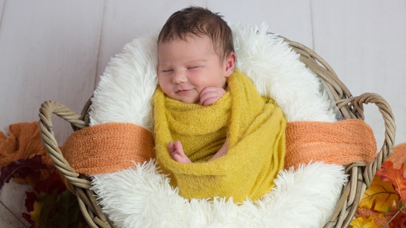 Portraits nouveaux-né Ardennes bébé emmailloté