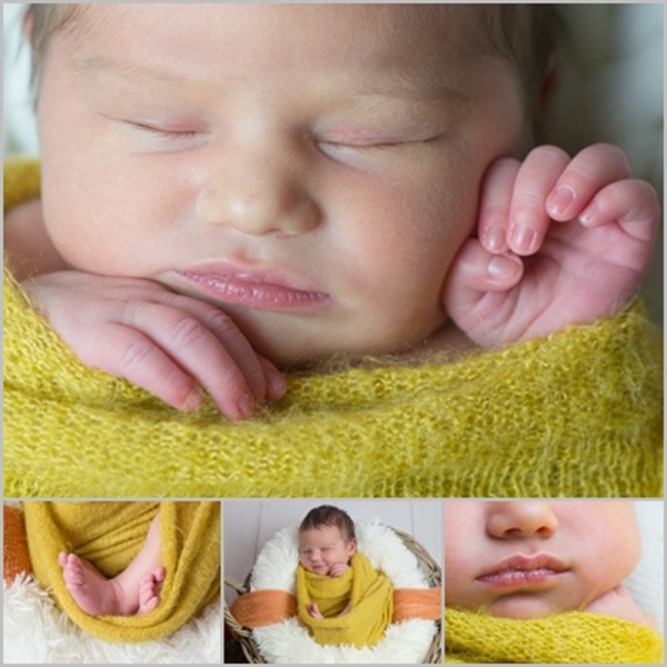 Portraits naissance studio Ardennes photo bébé collage détails